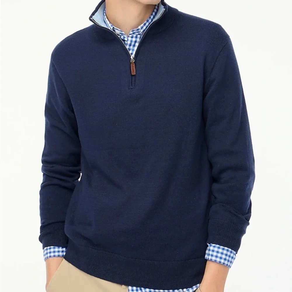 J crew Cotton half-zip sweater